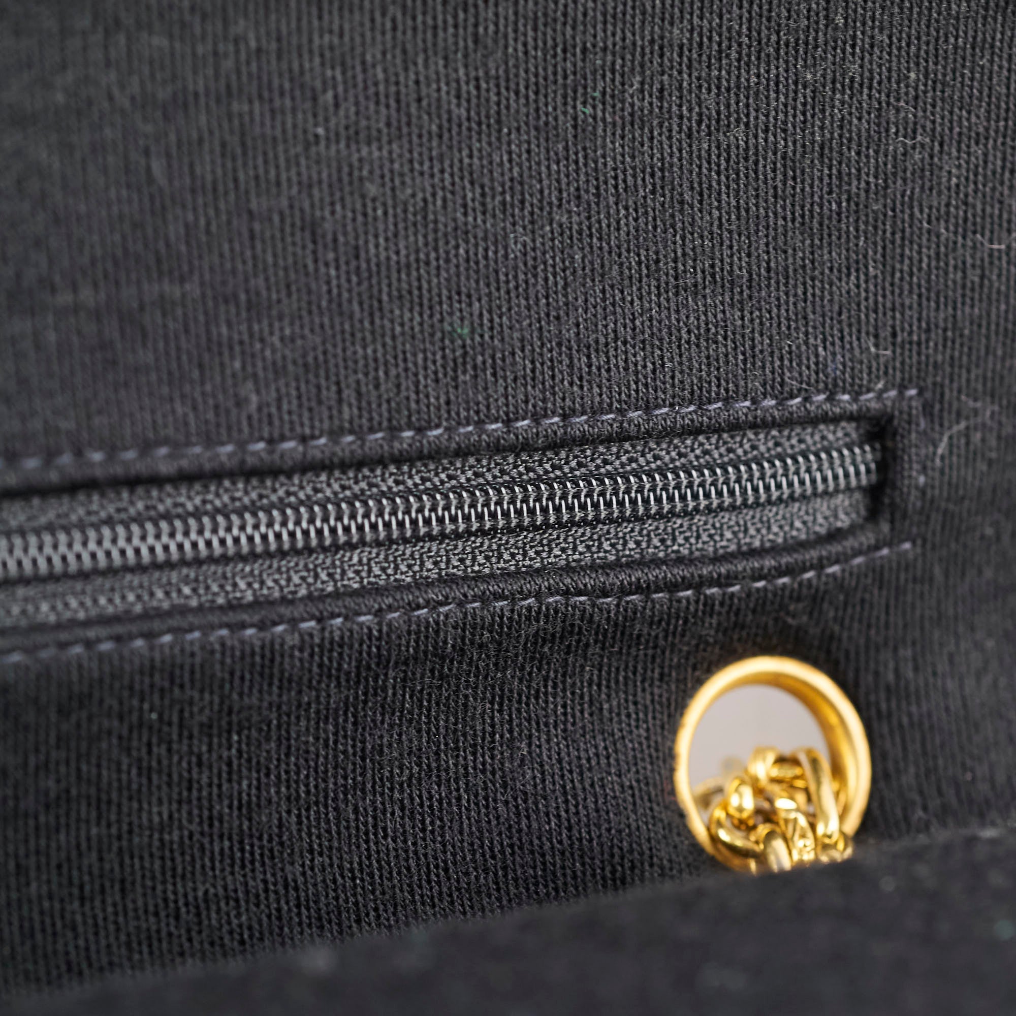 Chanel 24K M/L Classic Flap Vintage Jersey Black