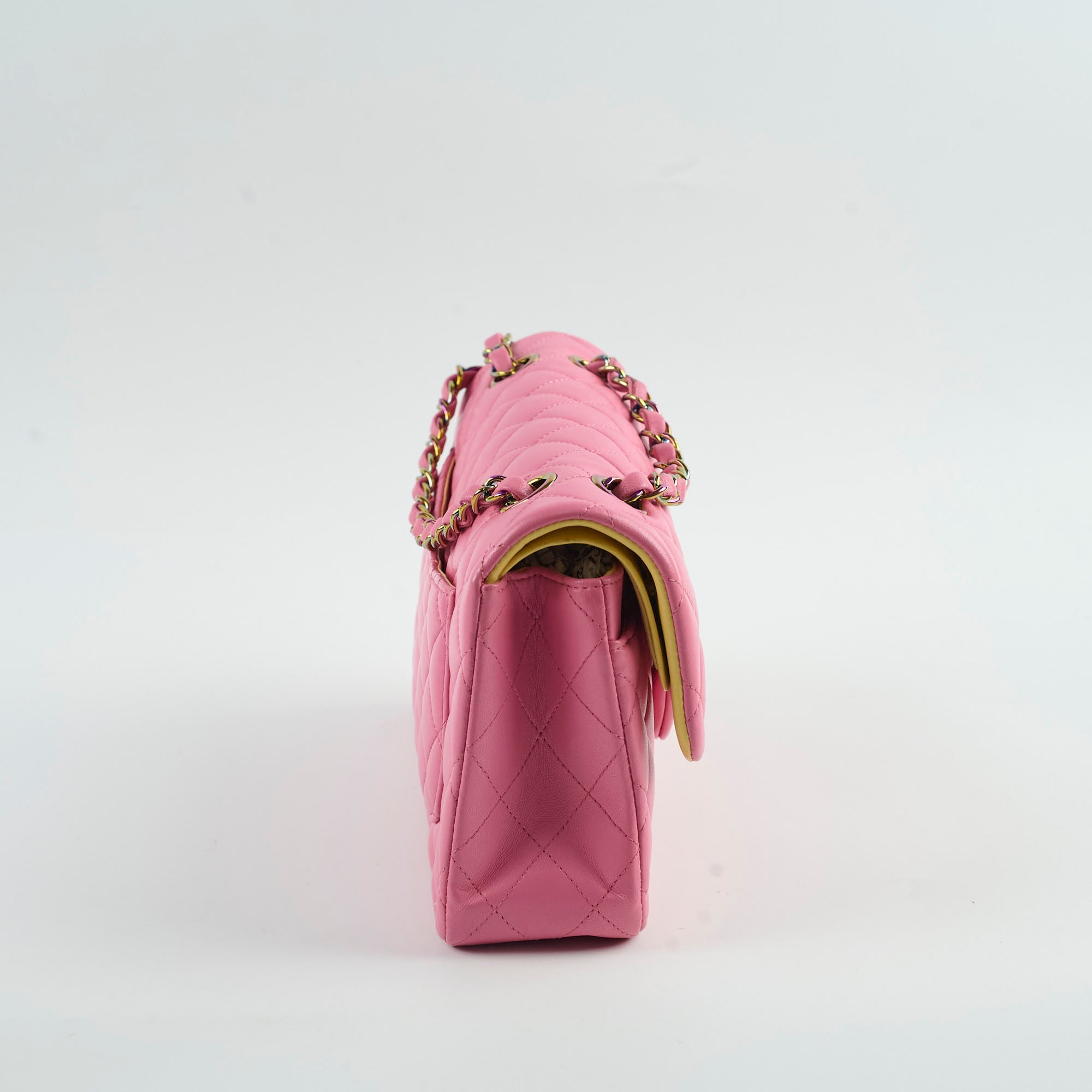Chanel Small Double Classic Flap Pink/Yellow