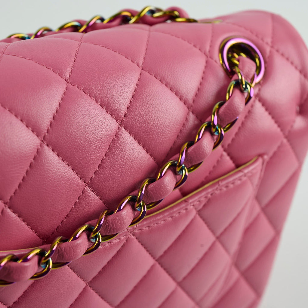 Chanel Small Double Classic Flap Pink/Yellow