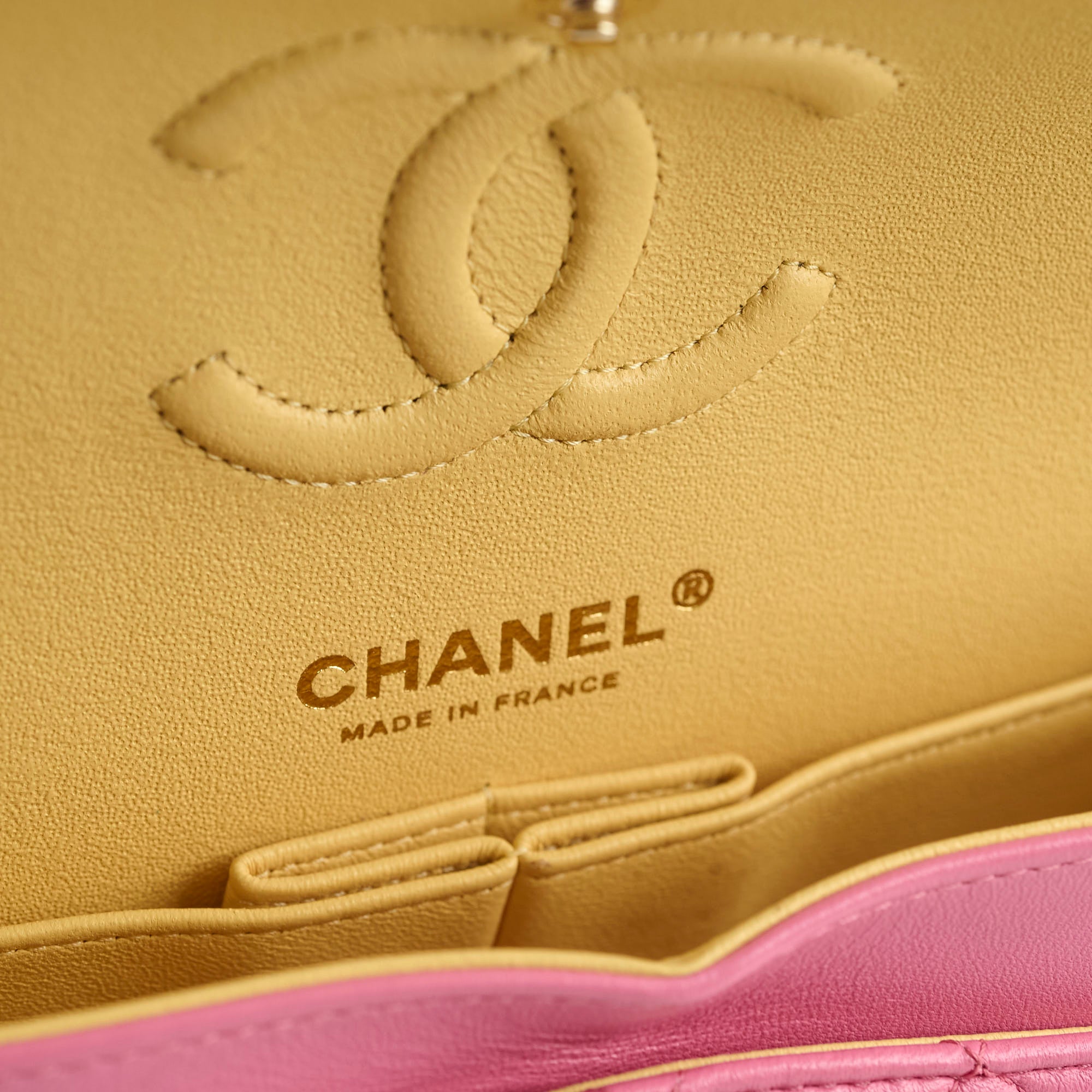 Chanel Small Double Classic Flap Pink/Yellow