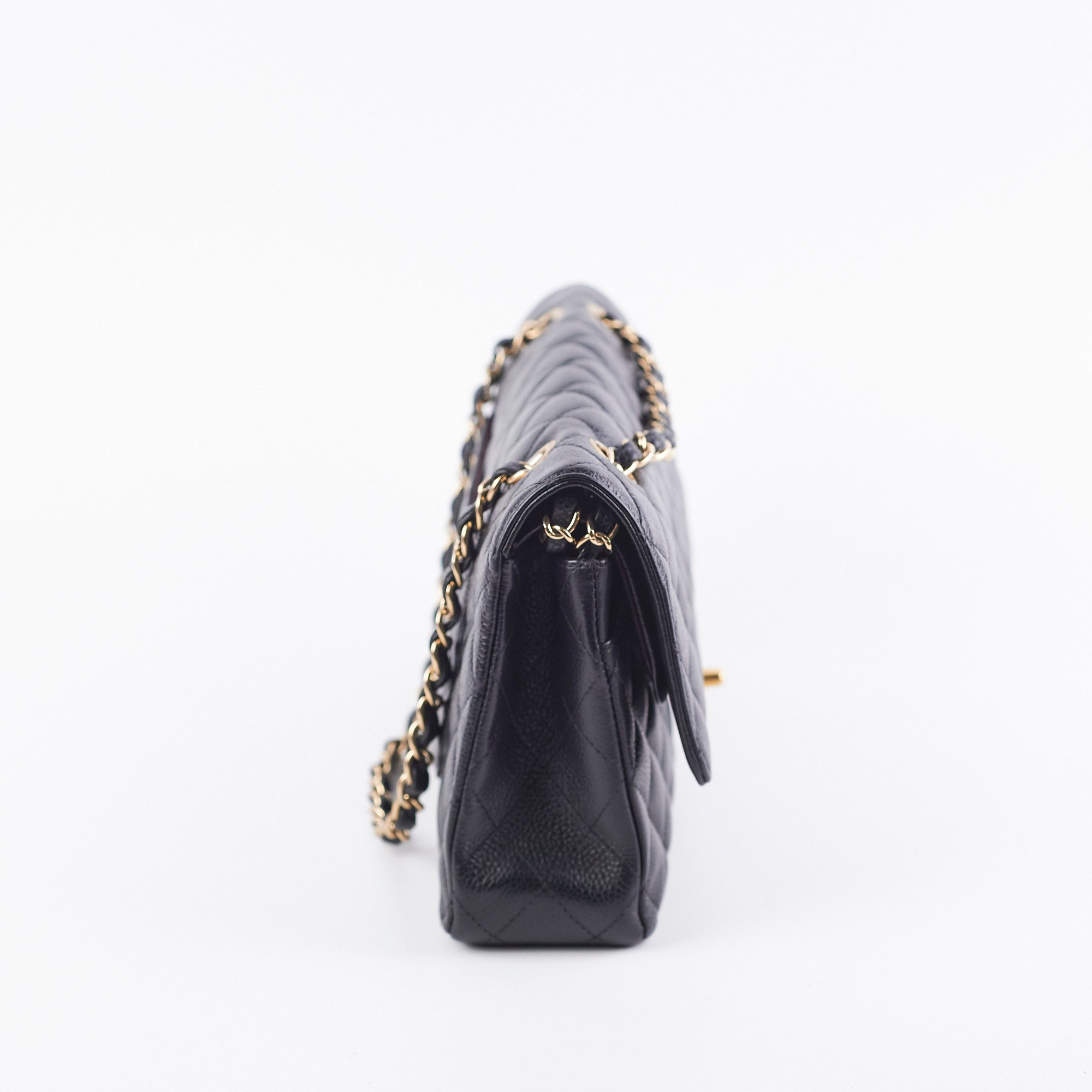 Chanel Medium/Large Caviar Double Classic Flap Black