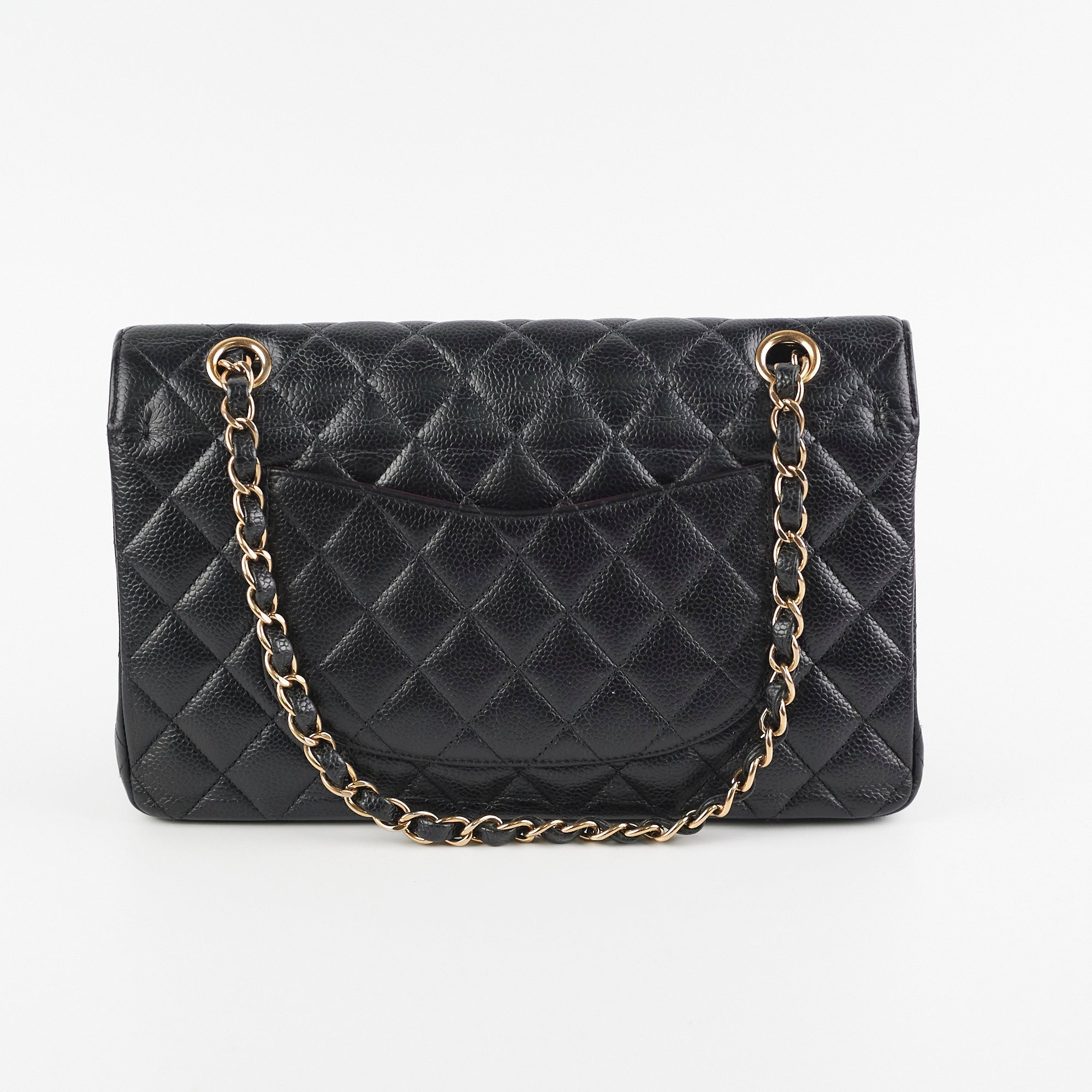 Chanel Medium/Large Caviar Double Classic Flap Black