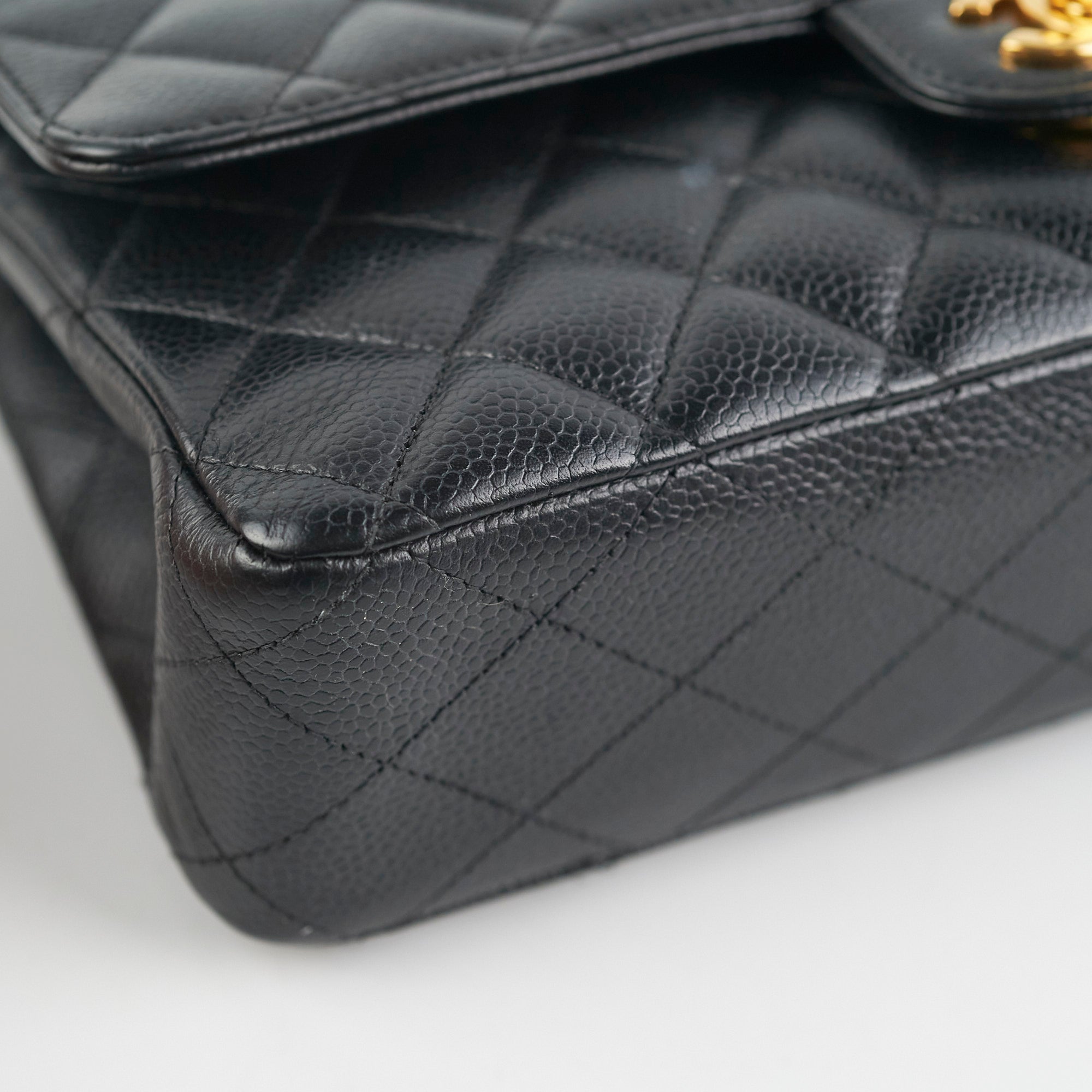 Chanel Medium/Large Caviar Double Classic Flap Black