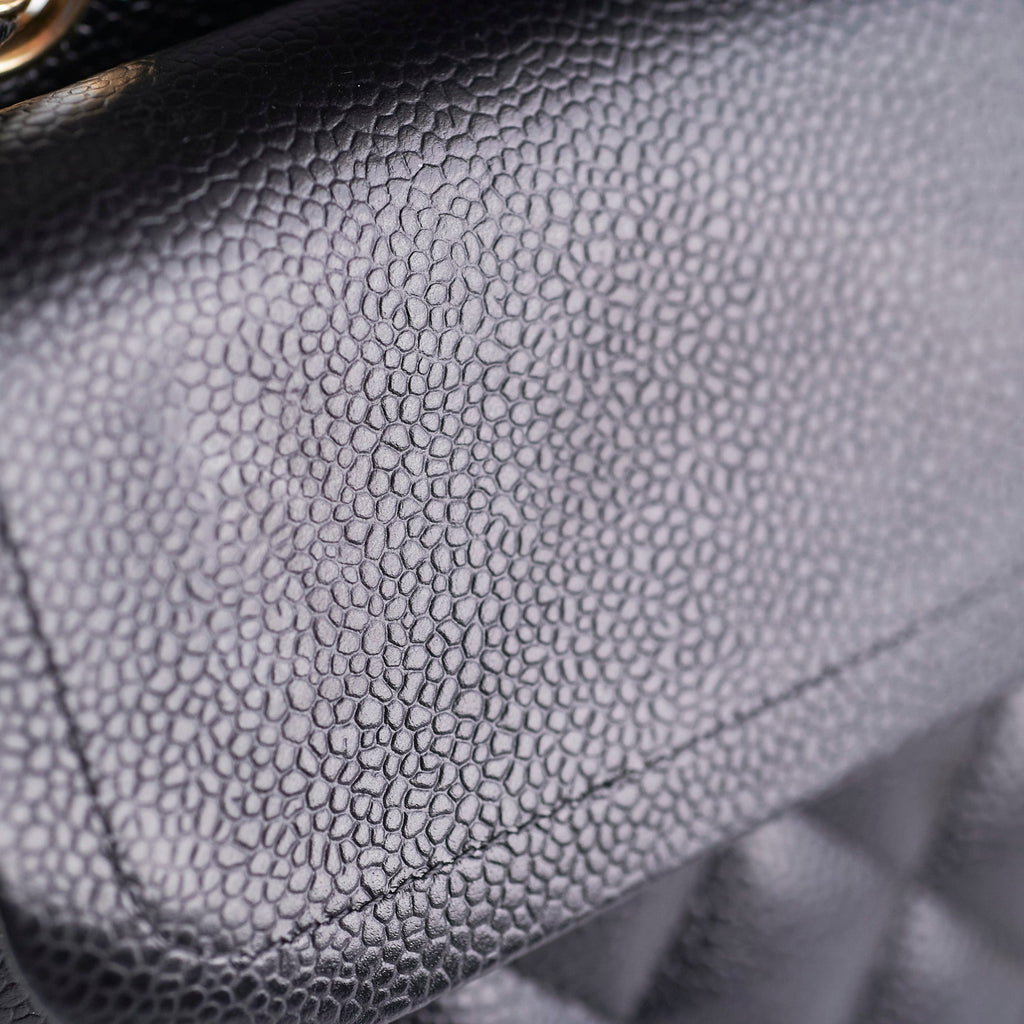 Chanel Medium/Large Caviar Double Classic Flap Black