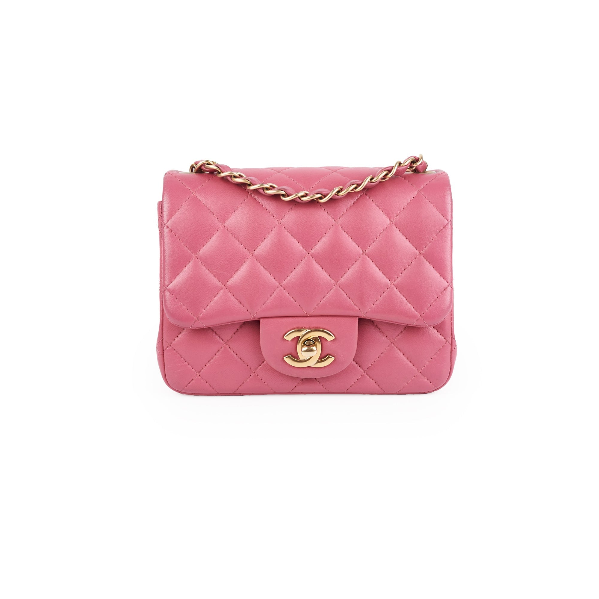 Chanel Square Mini Lambskin Pink