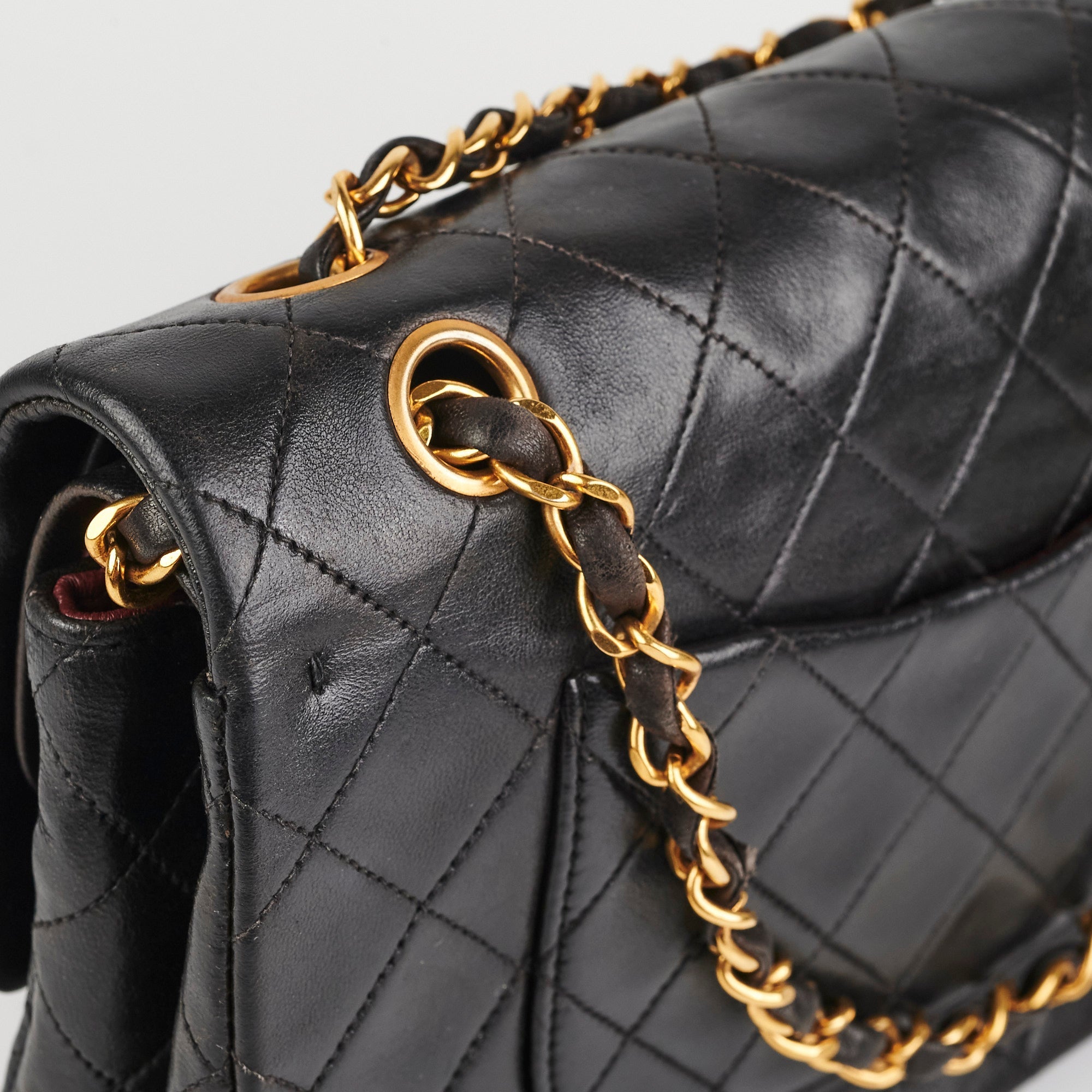 Chanel Vintage Classic Flap Medium Black Lambskin