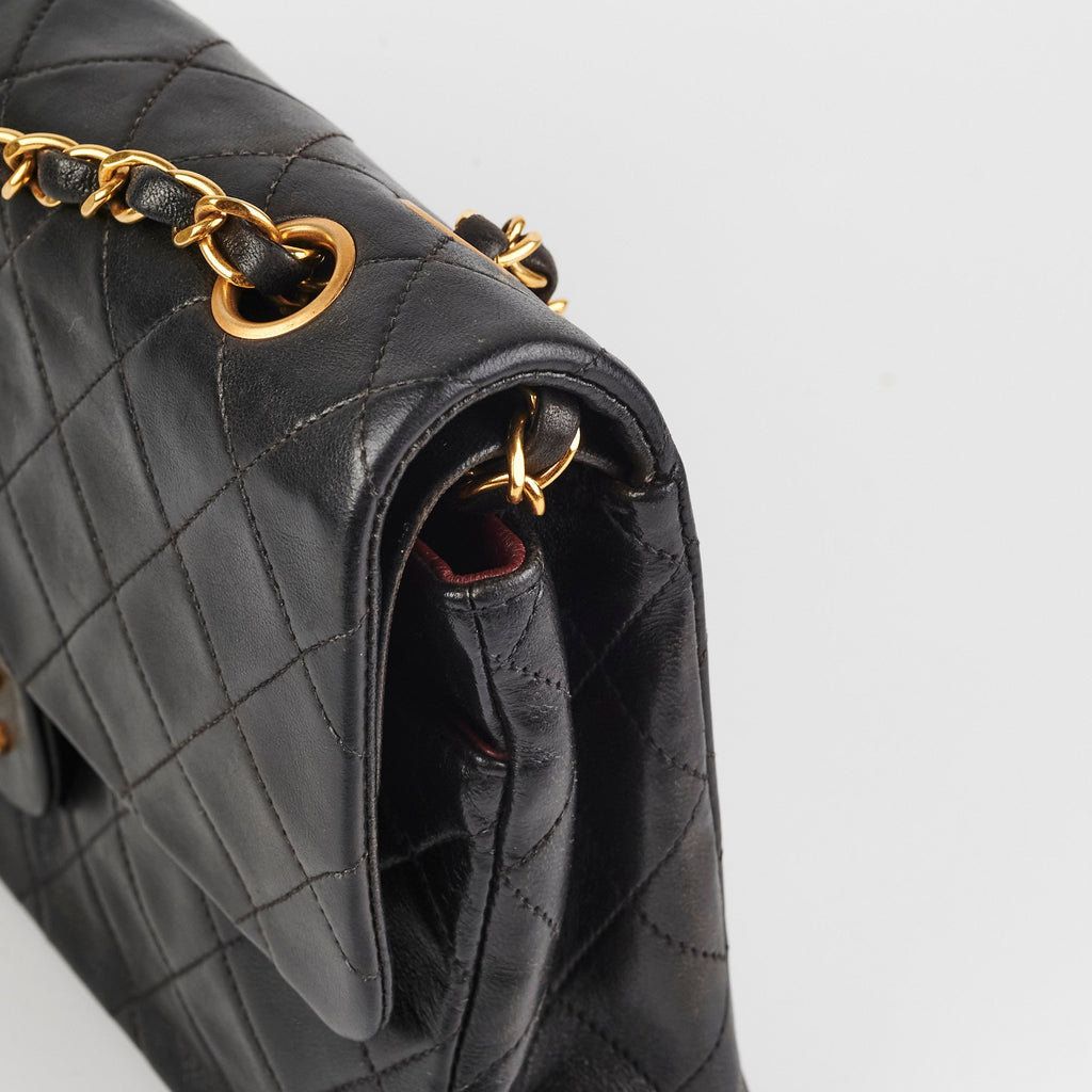 Chanel Vintage Classic Flap Medium Black Lambskin