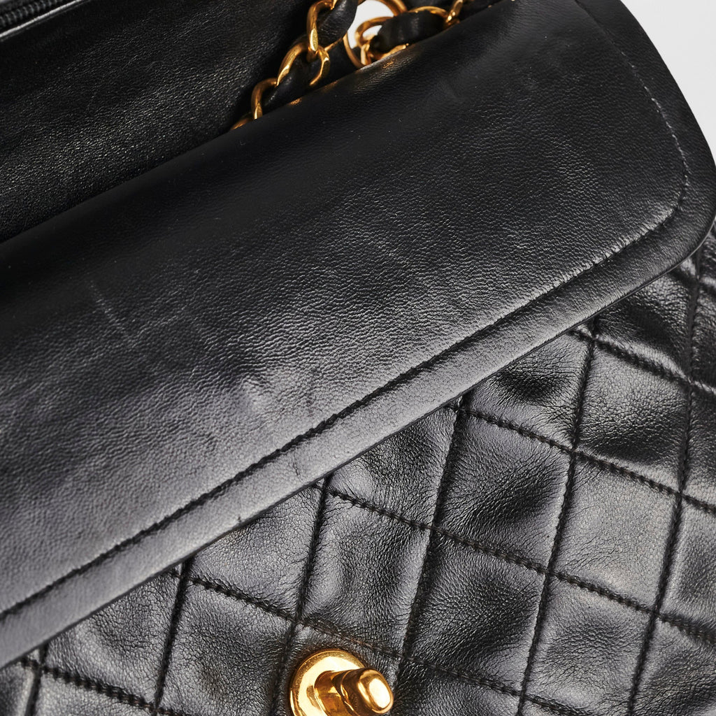 Chanel Vintage Classic Flap Medium Black Lambskin