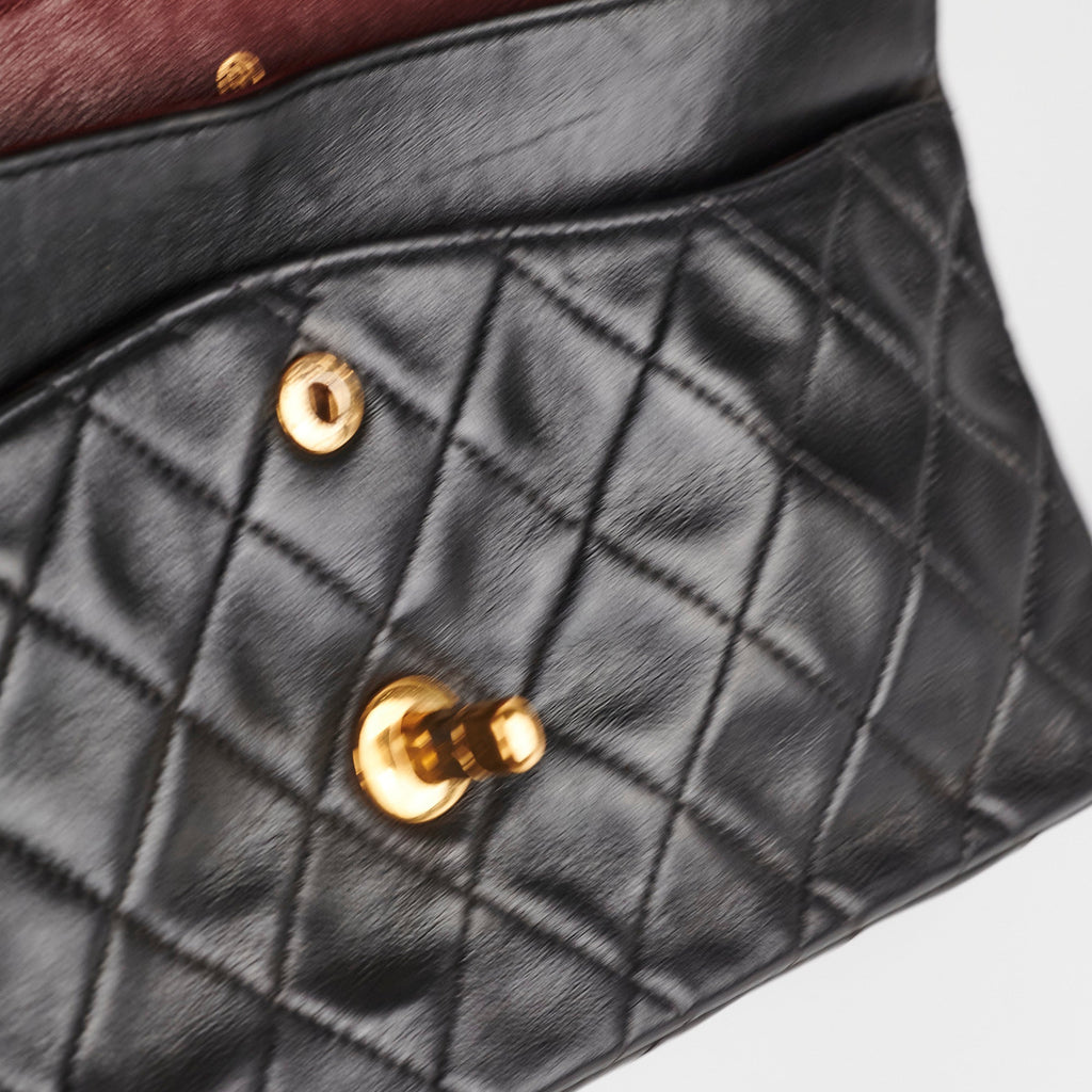 Chanel Vintage Classic Flap Medium Black Lambskin