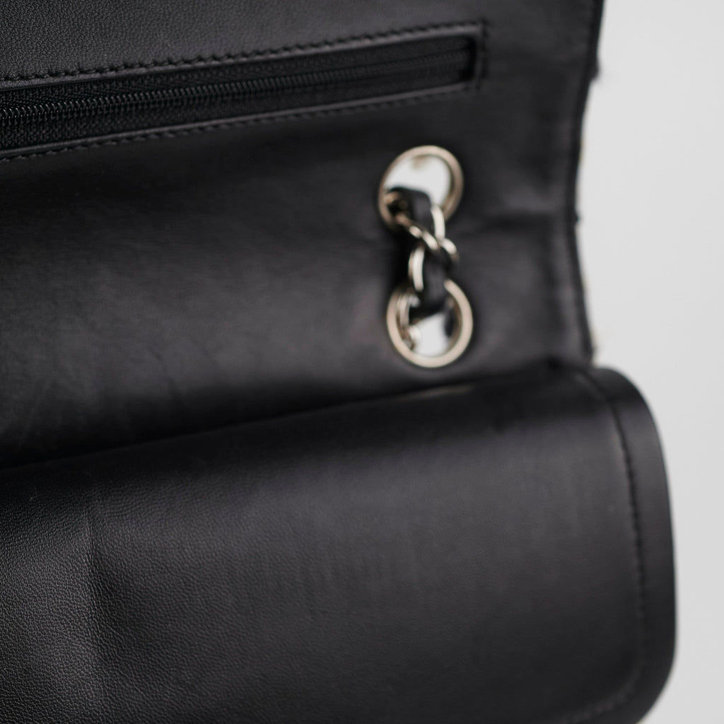 Chanel Classic Flap M/L Tweed Sequin Black