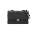 Chanel Classic Flap M/L Medium/Large Caviar Black Shimmer Bag- 18C