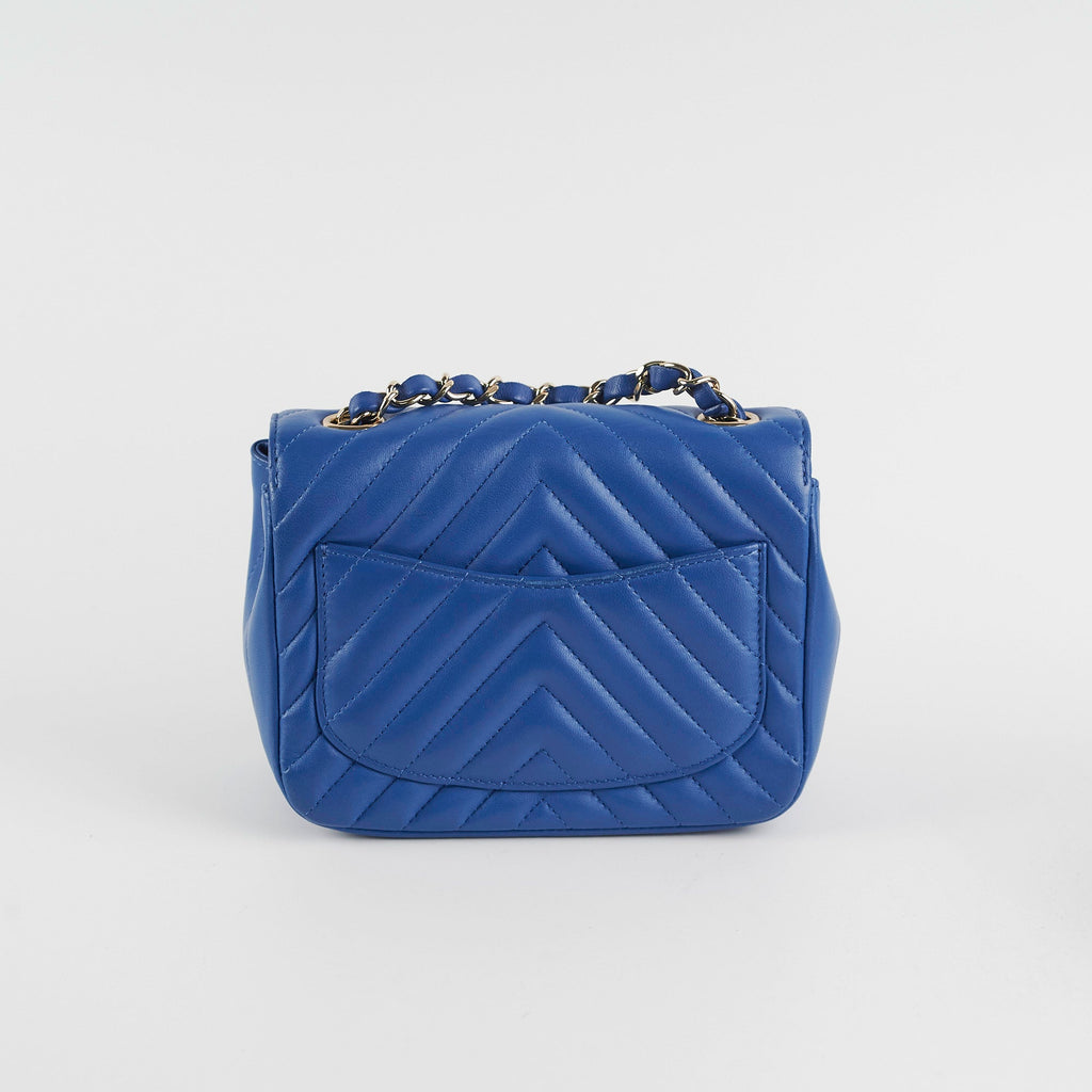 Chanel Chevron Square Mini Blue