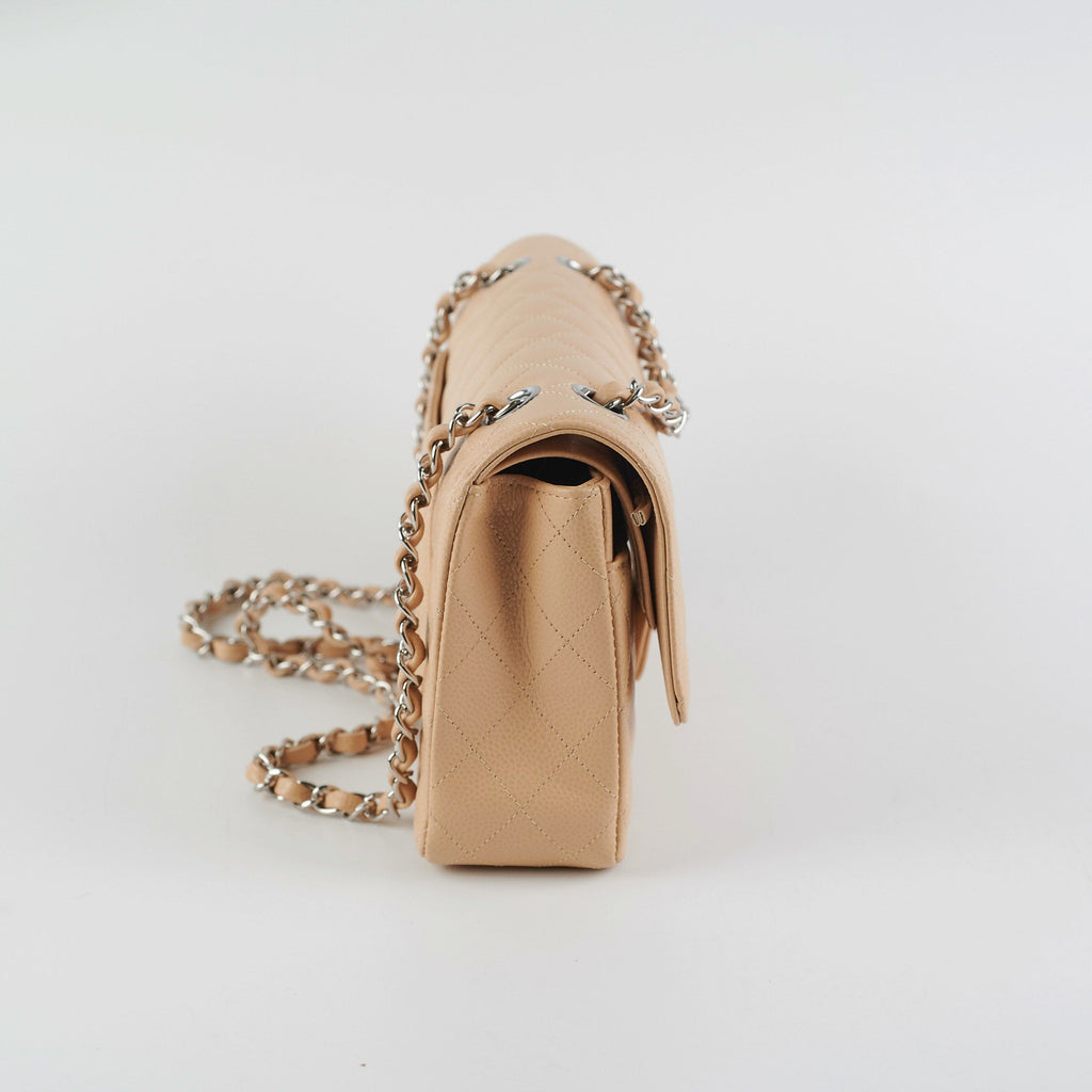 Chanel Classic Flap Caviar Medium Beige - Microchipped 2022