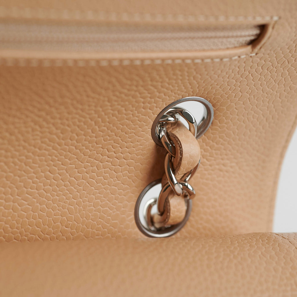 Chanel Classic Flap Caviar Medium Beige - Microchipped 2022
