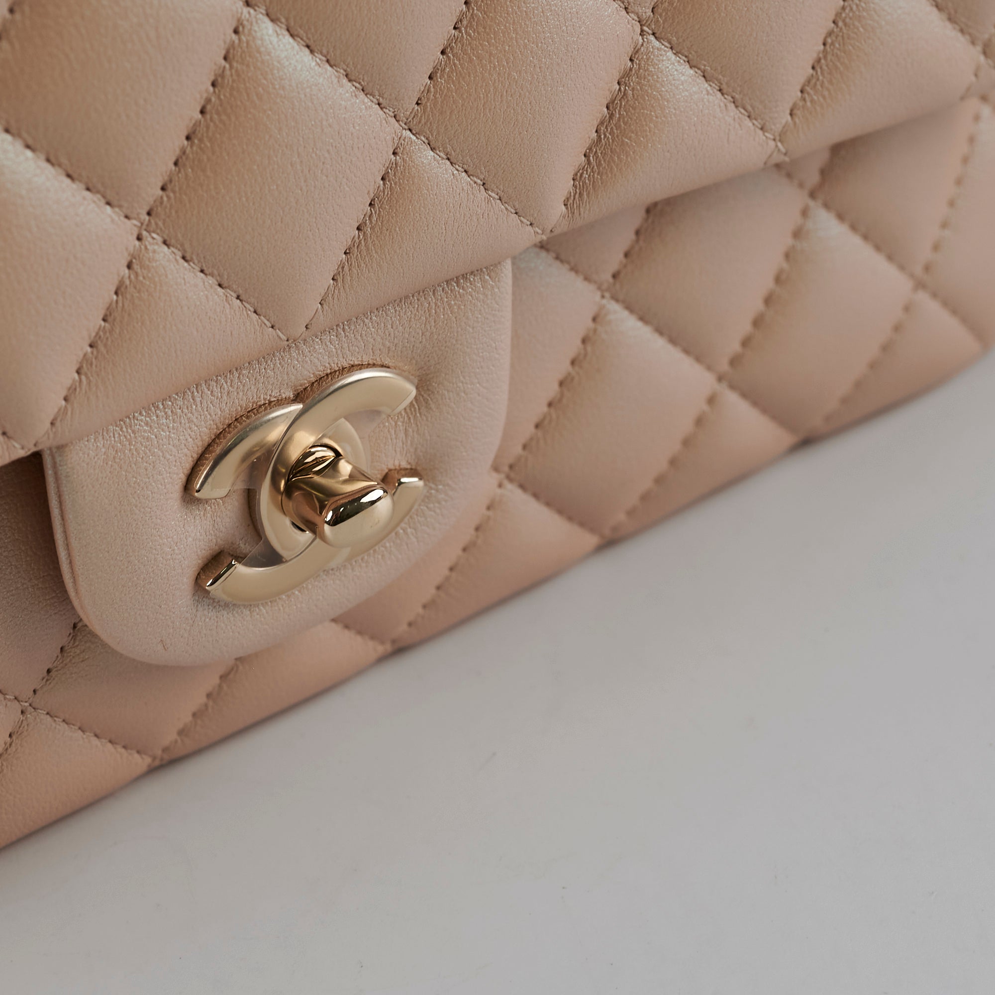 HOLD -Chanel Medium/Large Double Classic Flap Iridescent Beige