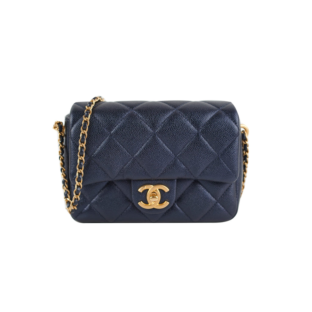 Chanel Perfect Mini Classic Flap Iridescent Navy