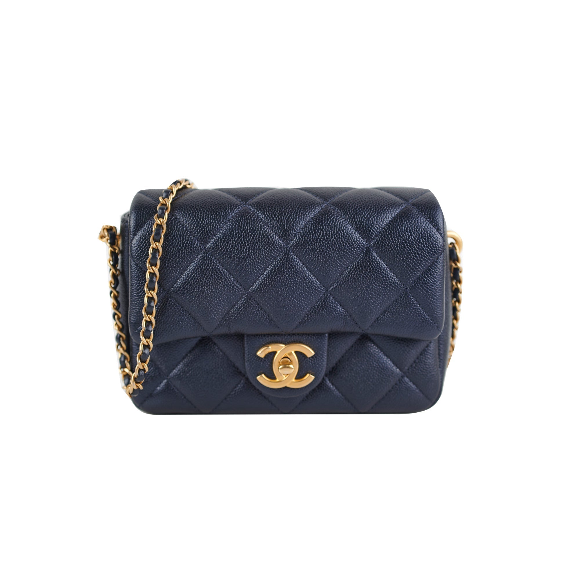 Chanel Perfect Mini Classic Flap Iridescent Navy