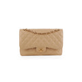Chanel Classic Flap Jumbo Caviar Beige