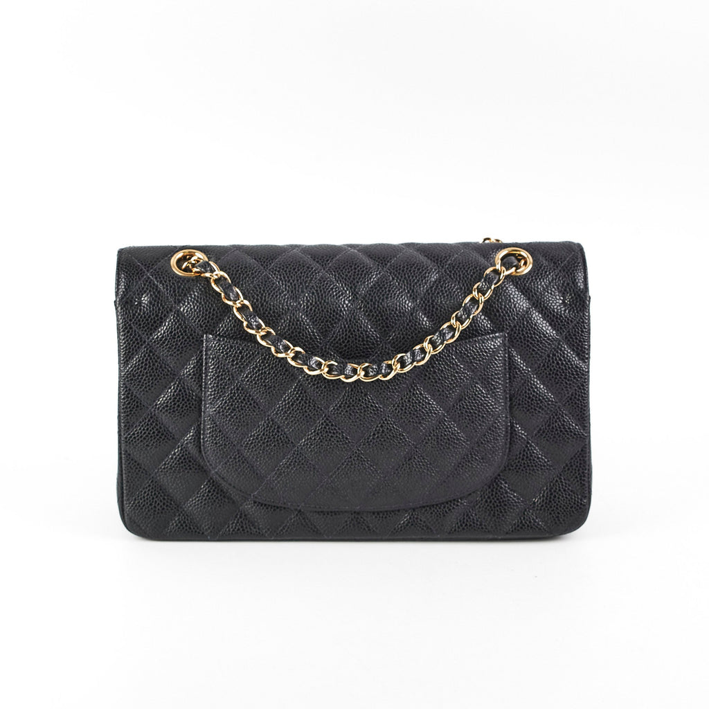 Chanel Medium/Large Classic Flap Caviar Black - Series 8