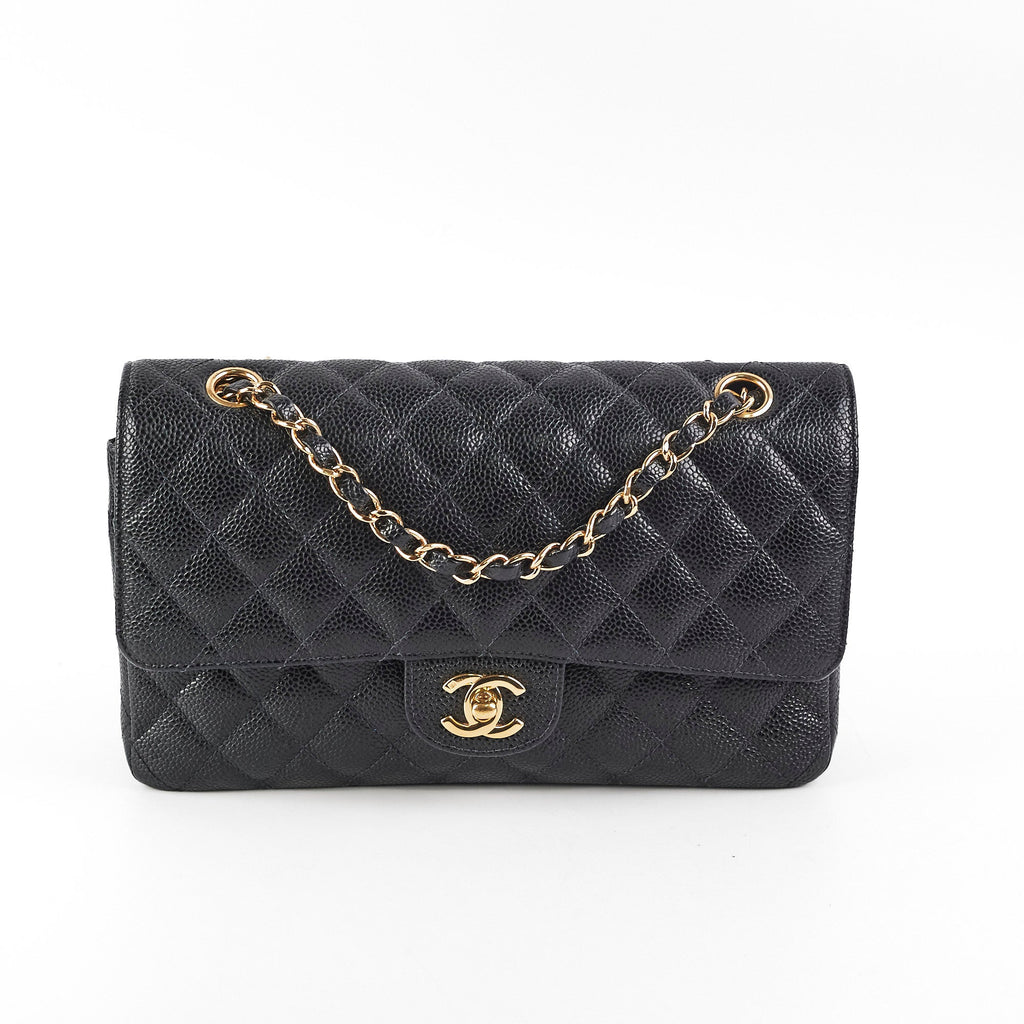 Chanel Medium/Large Classic Flap Caviar Black - Series 8