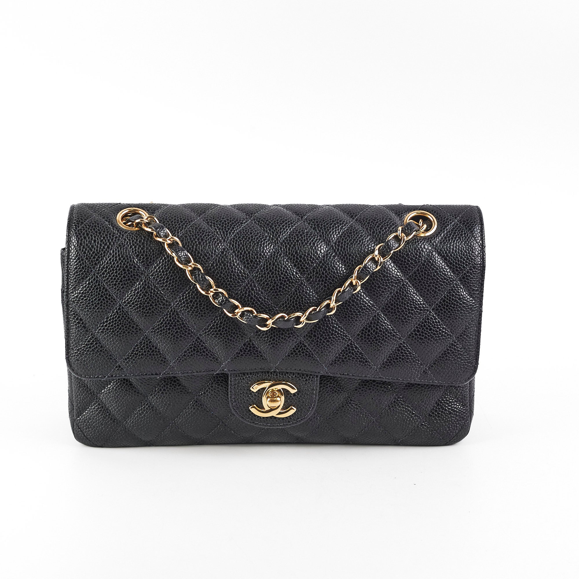 Chanel Medium/Large Classic Flap Caviar Black - Series 8