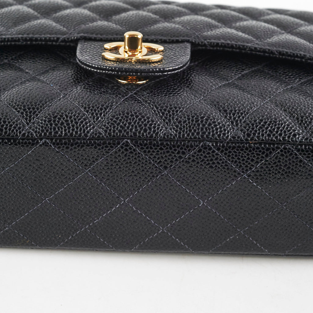 Chanel Medium/Large Classic Flap Caviar Black - Series 8