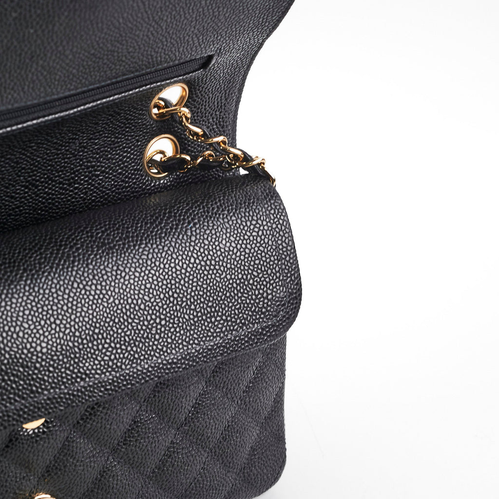 Chanel Medium/Large Classic Flap Caviar Black - Series 8