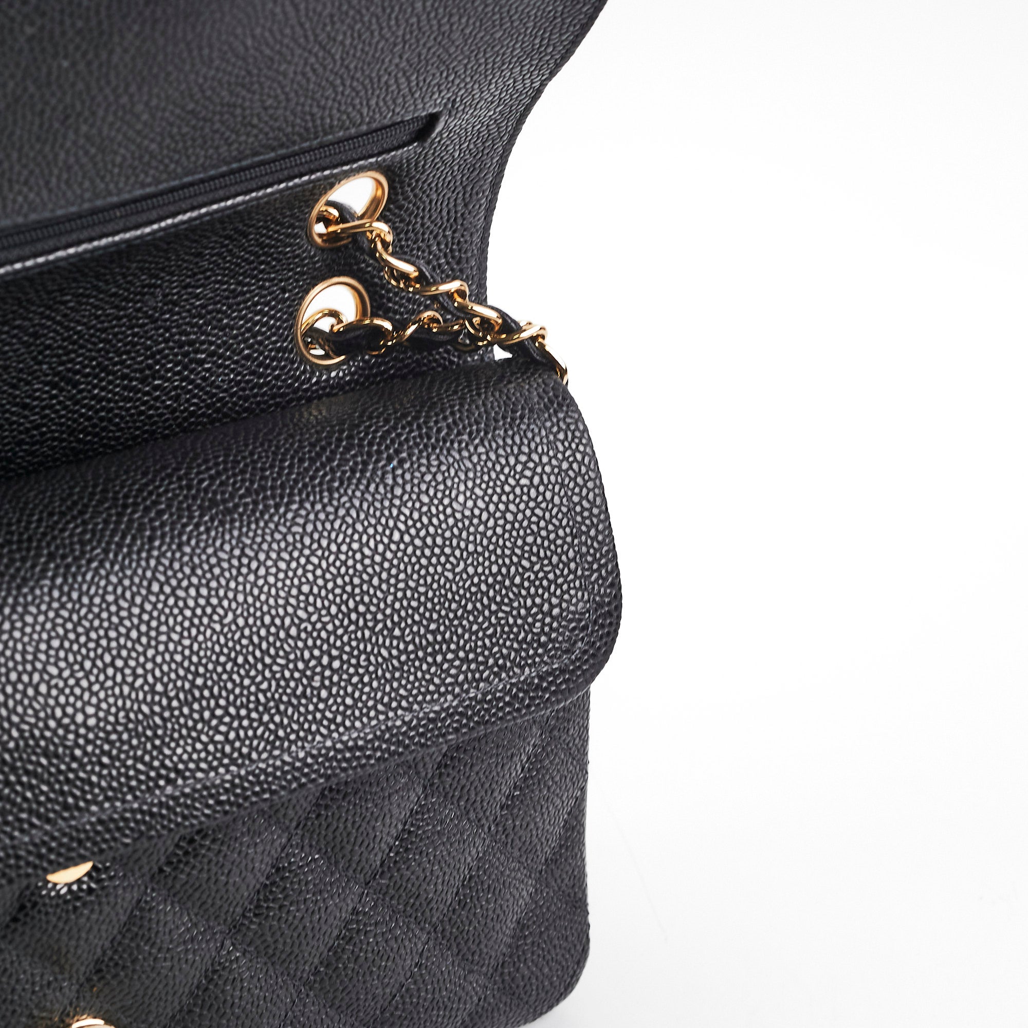Chanel Medium/Large Classic Flap Caviar Black - Series 8