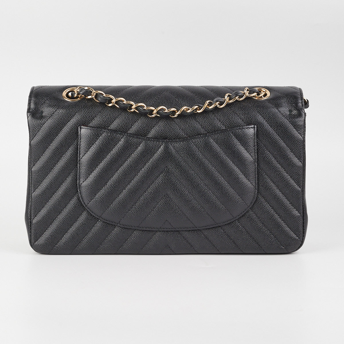 Chanel Classic Flap Medium/Large Chevron Caviar Black
