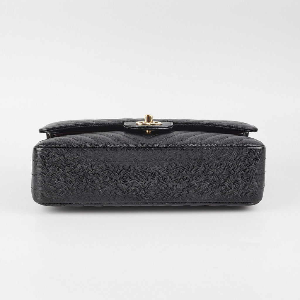 Chanel Classic Flap Medium/Large Chevron Caviar Black