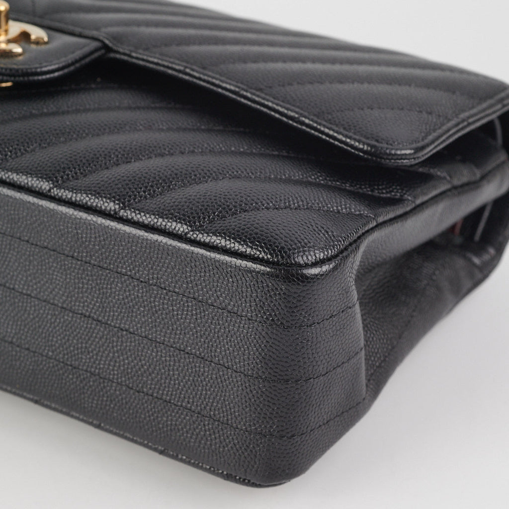 Chanel Classic Flap Medium/Large Chevron Caviar Black