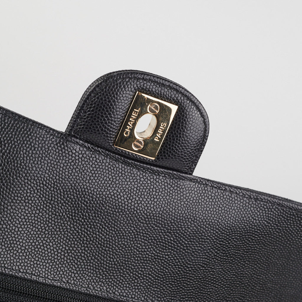 Chanel Classic Flap Medium/Large Chevron Caviar Black