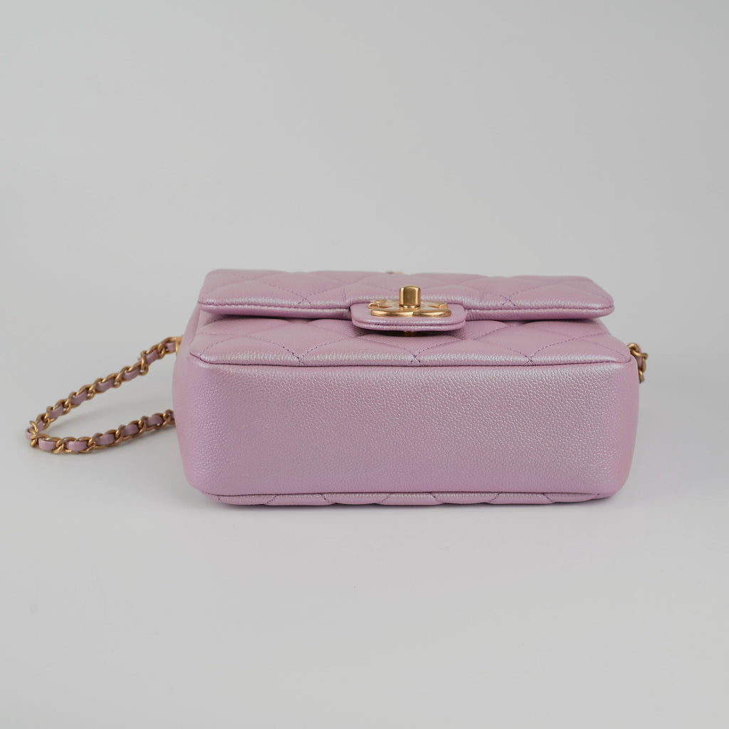 Chanel Caviar My Perfect Square Mini Iridescent Pink Microchipped