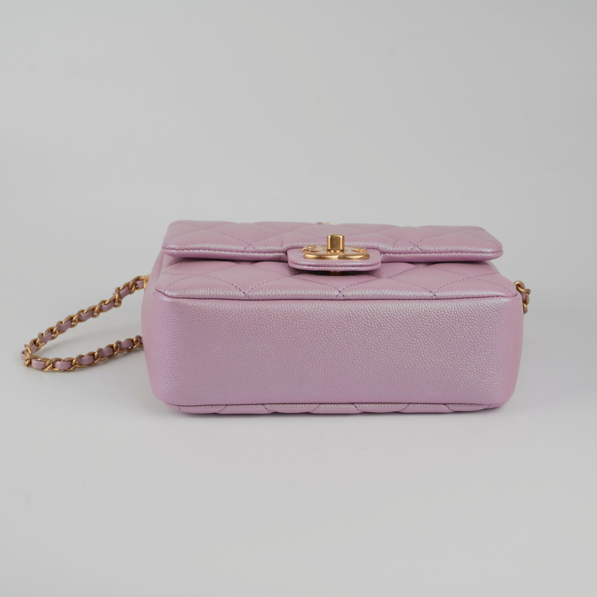 Chanel Caviar My Perfect Square Mini Iridescent Pink Microchipped