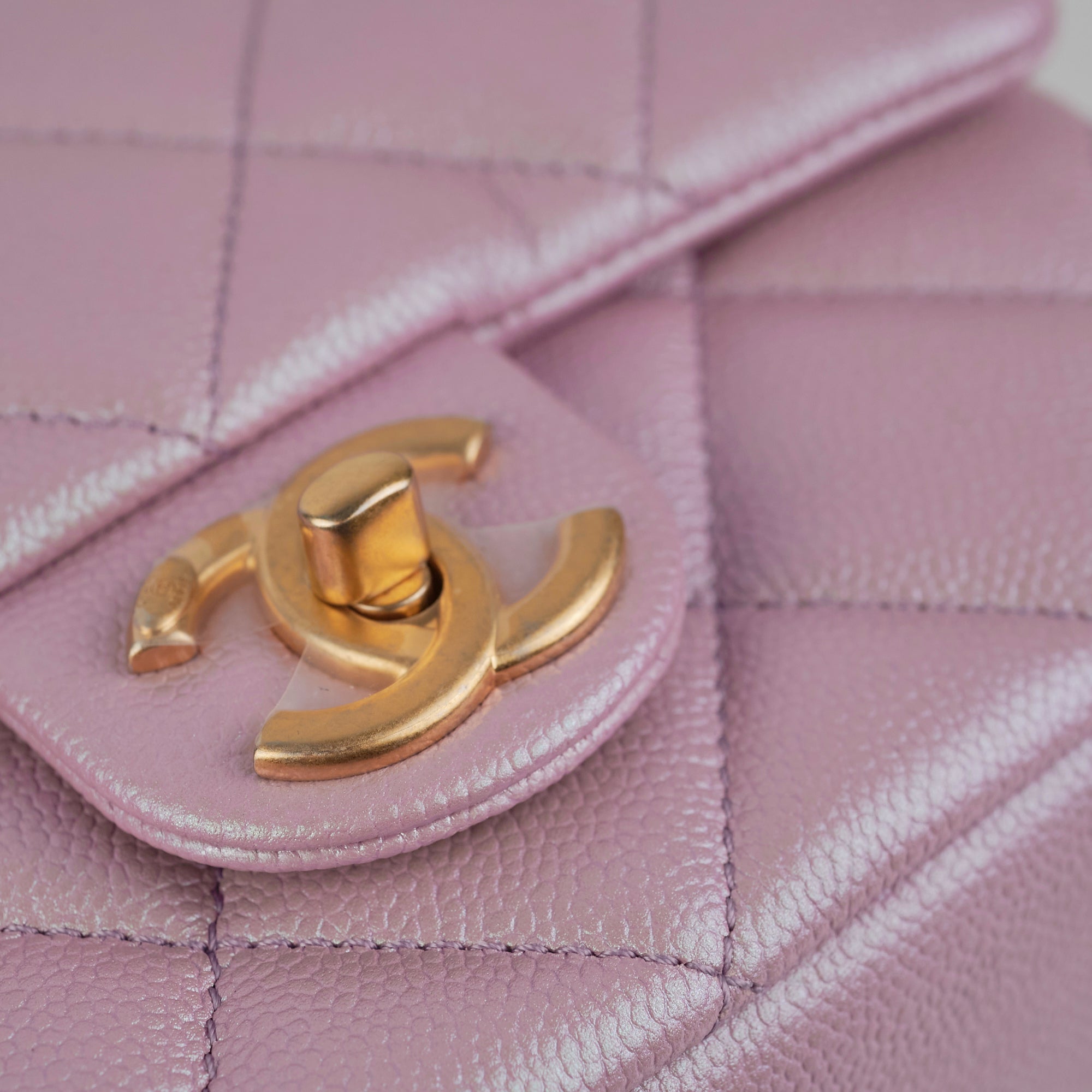 Chanel Caviar My Perfect Square Mini Iridescent Pink Microchipped