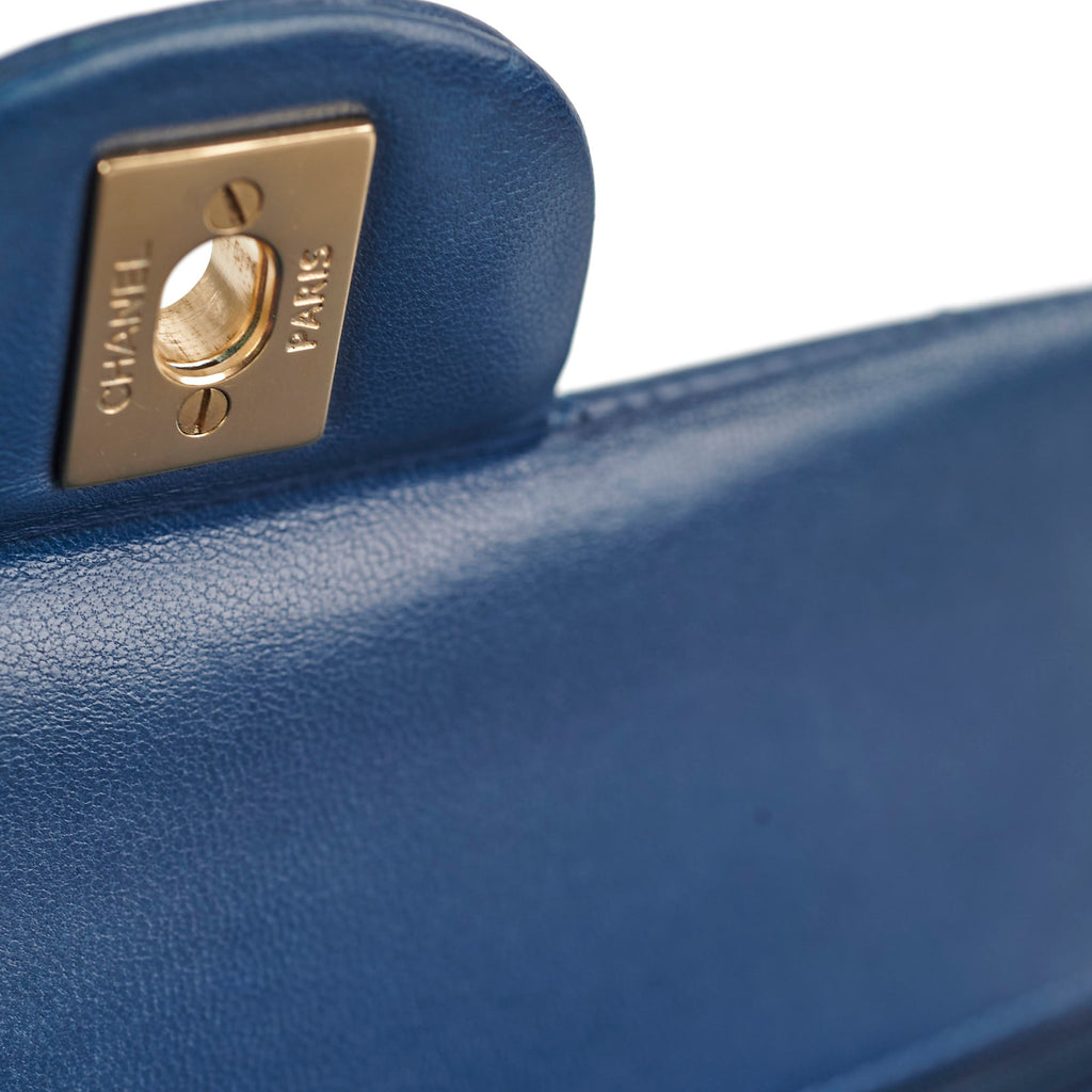 Deal of The Week - Chanel Classic Flap Medium/Large M/L Lambskin Blue - Series 13