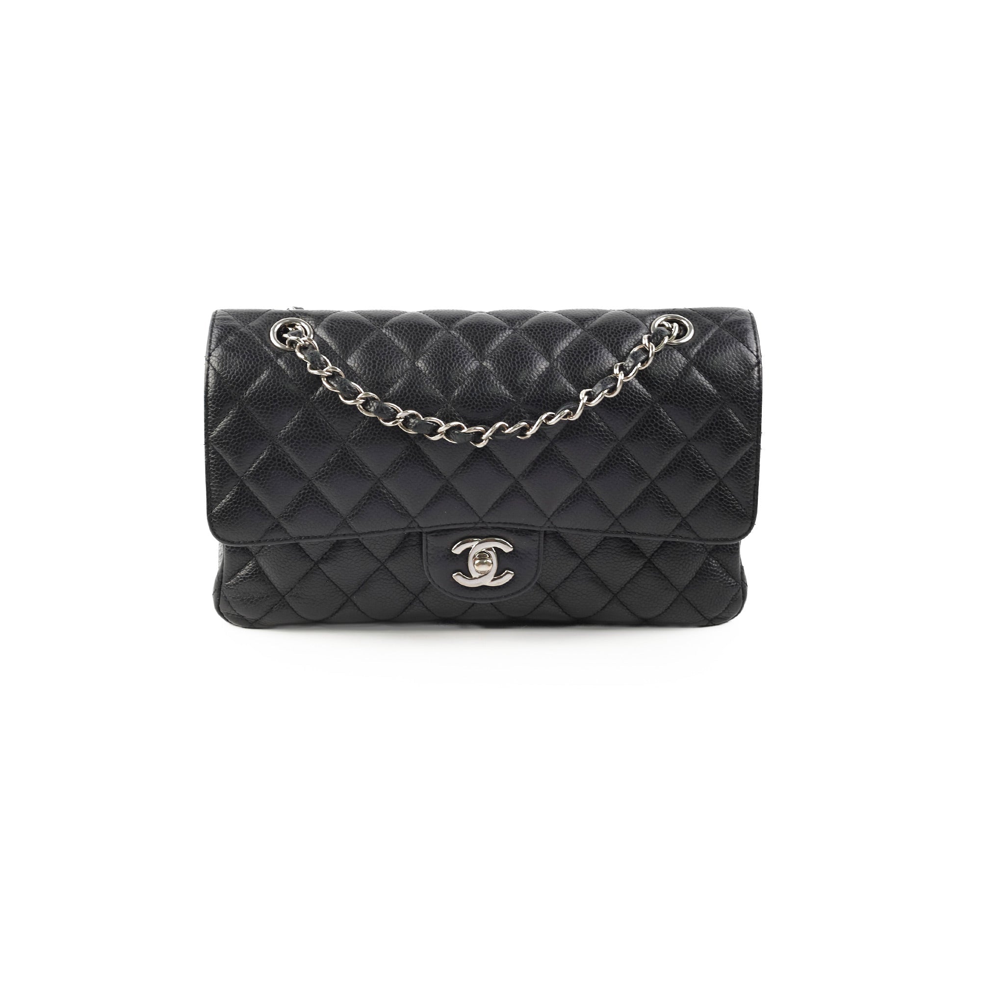 Chanel Classic Flap Medium/Large M/L Caviar Black- Series 13
