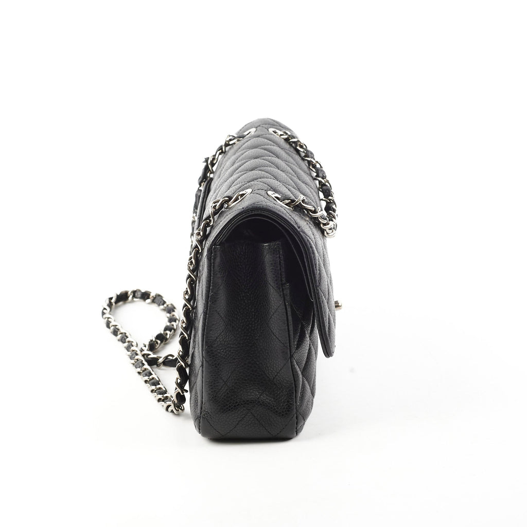 Chanel Classic Flap Medium/Large M/L Caviar Black- Series 13