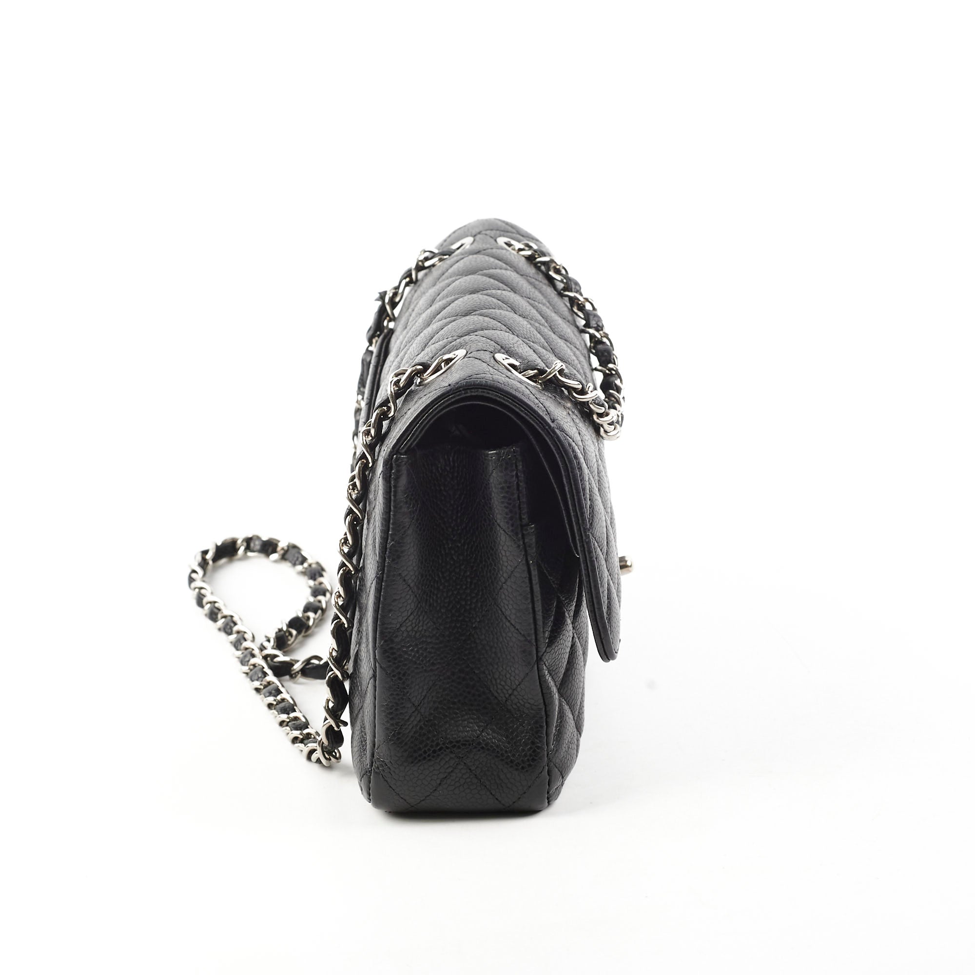 Chanel Classic Flap Medium/Large M/L Caviar Black- Series 13