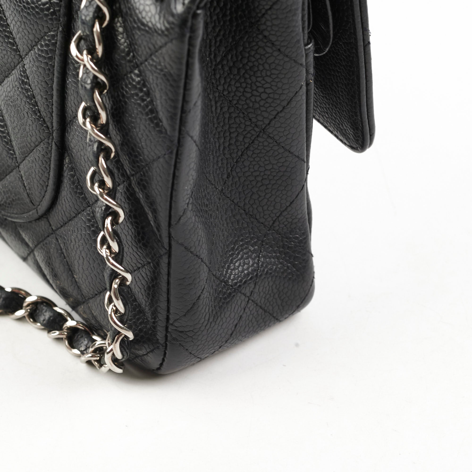 Chanel Classic Flap Medium/Large M/L Caviar Black- Series 13