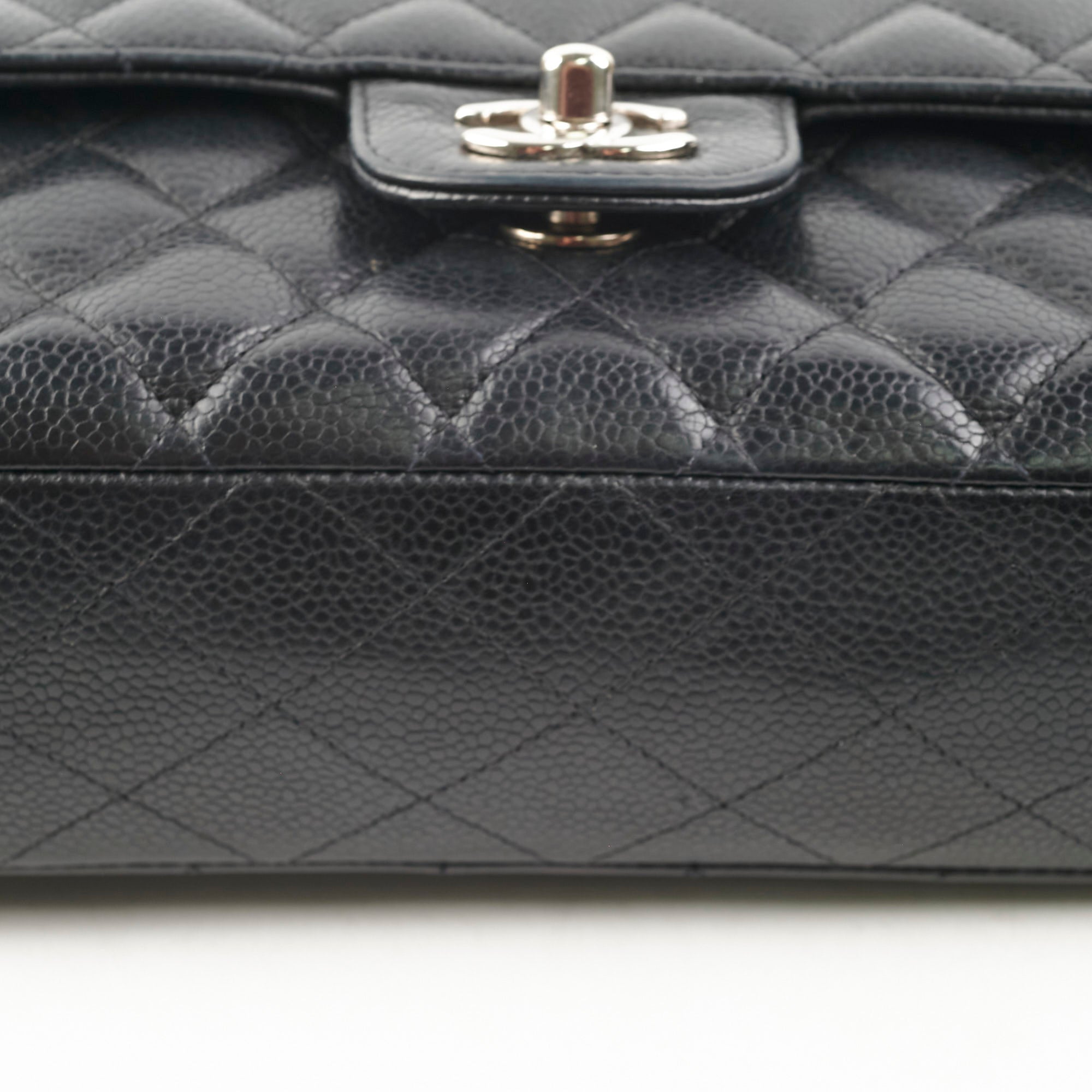 Chanel Classic Flap Medium/Large M/L Caviar Black- Series 13