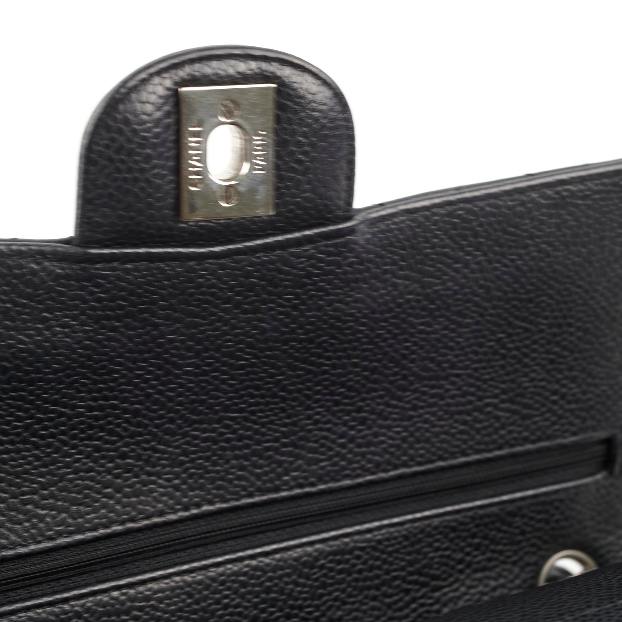 Chanel Classic Flap Medium/Large M/L Caviar Black- Series 13