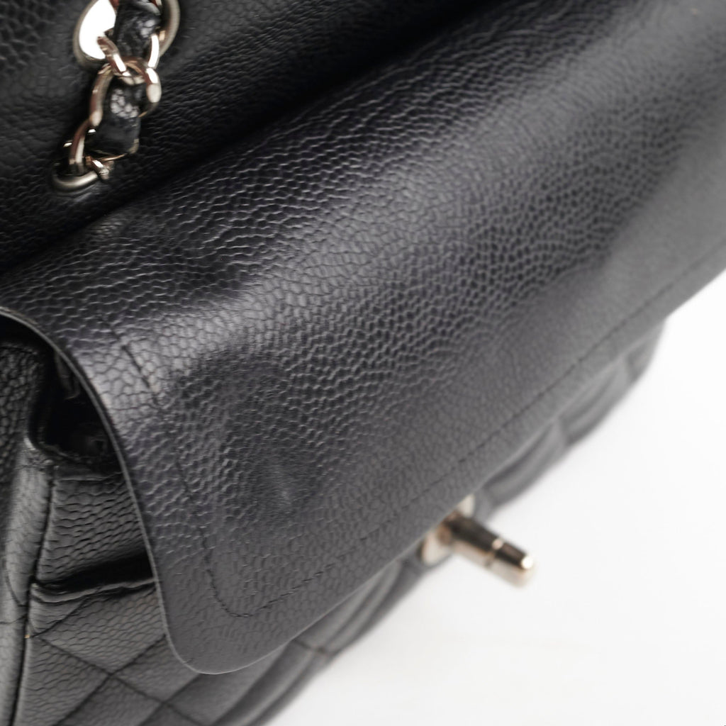 Chanel Classic Flap Medium/Large M/L Caviar Black- Series 13