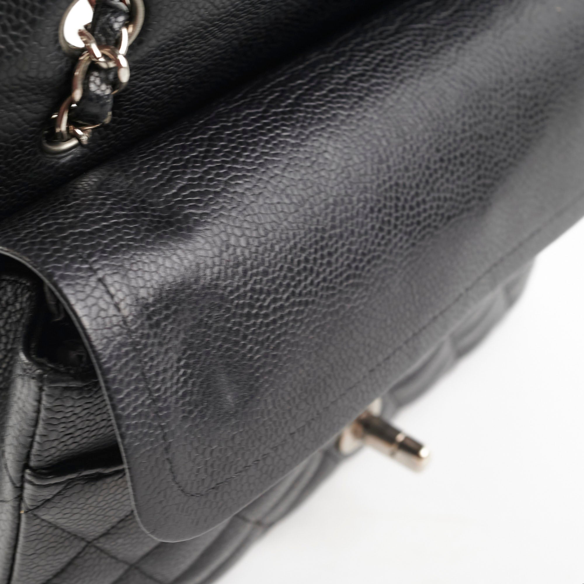 Chanel Classic Flap Medium/Large M/L Caviar Black- Series 13