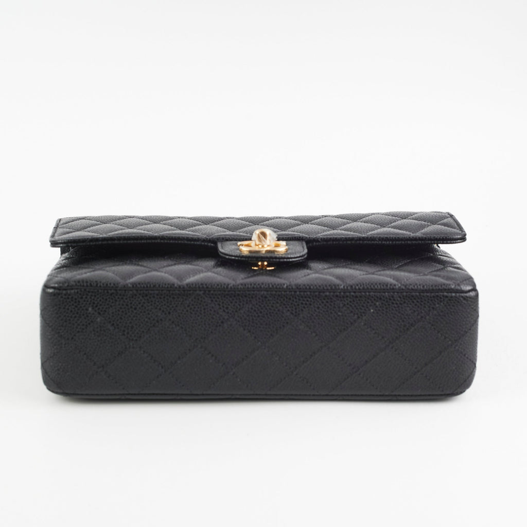 Chanel Medium/Large Double Classic Flap Caviar Black 2023