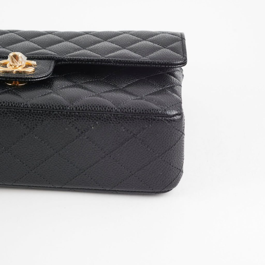 Chanel Medium/Large Double Classic Flap Caviar Black 2023
