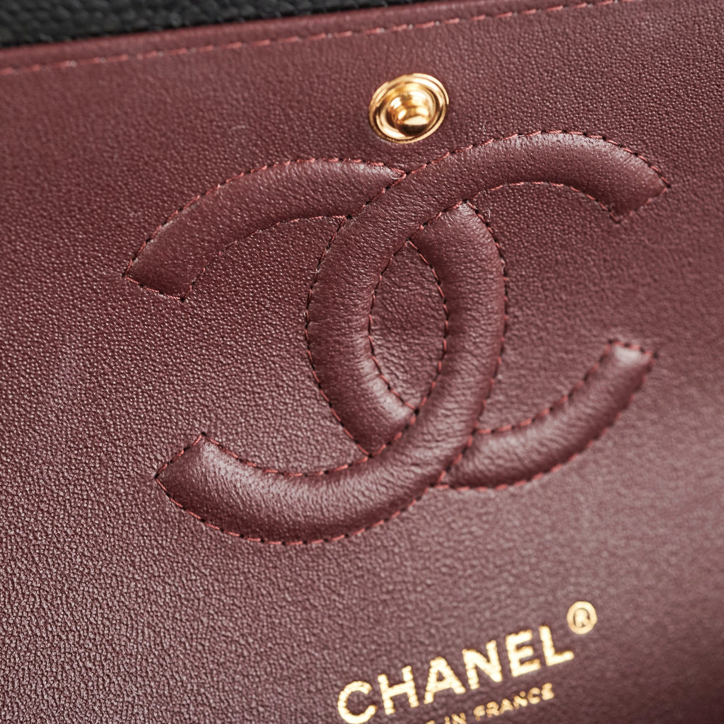 Chanel Medium/Large Double Classic Flap Caviar Black 2023
