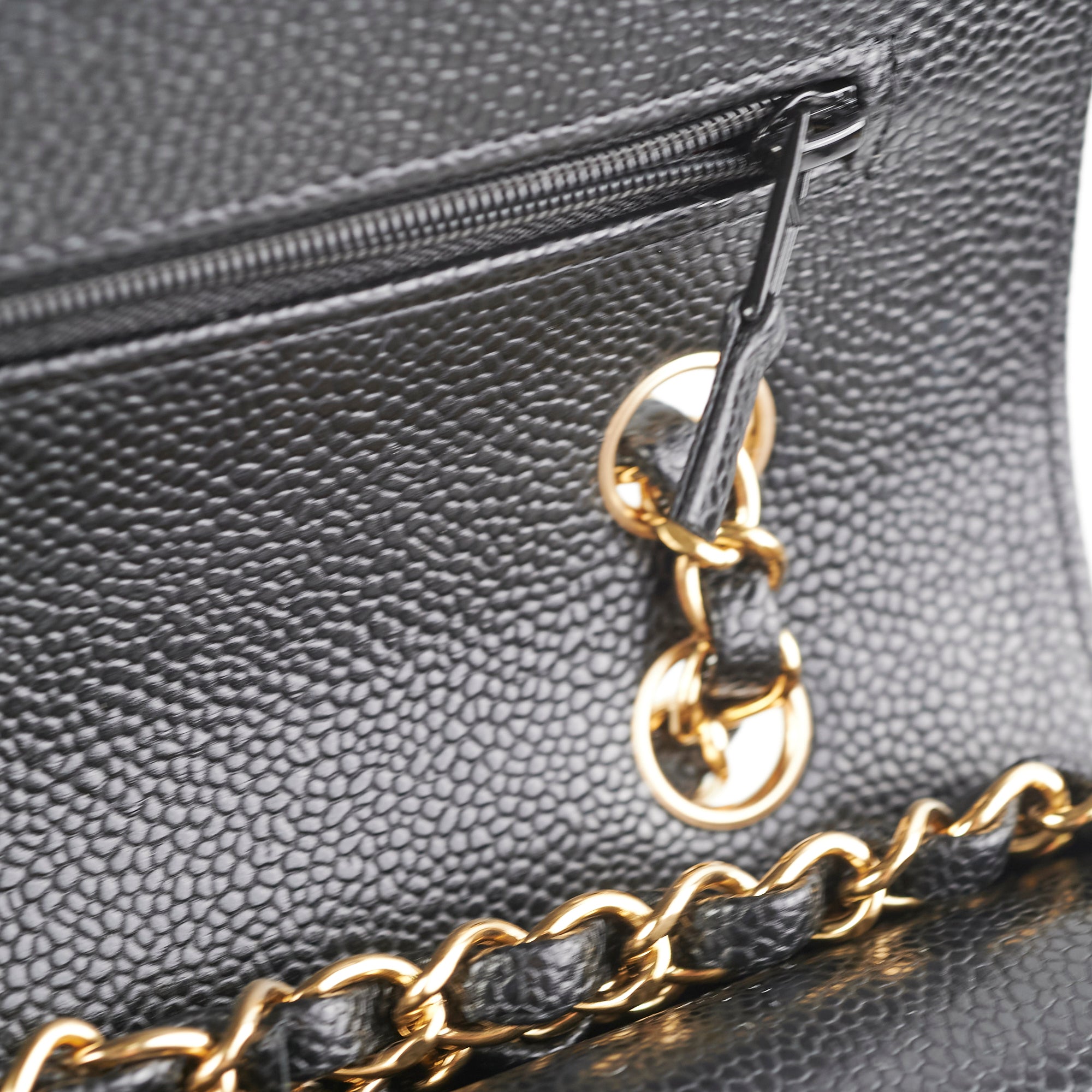Chanel Medium/Large Double Classic Flap Caviar Black 2023