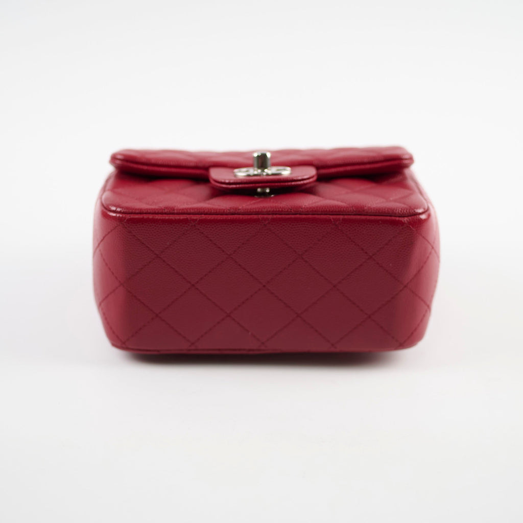 Chanel Classic Flap Square Caviar Mini Red Crossbody - Series 24