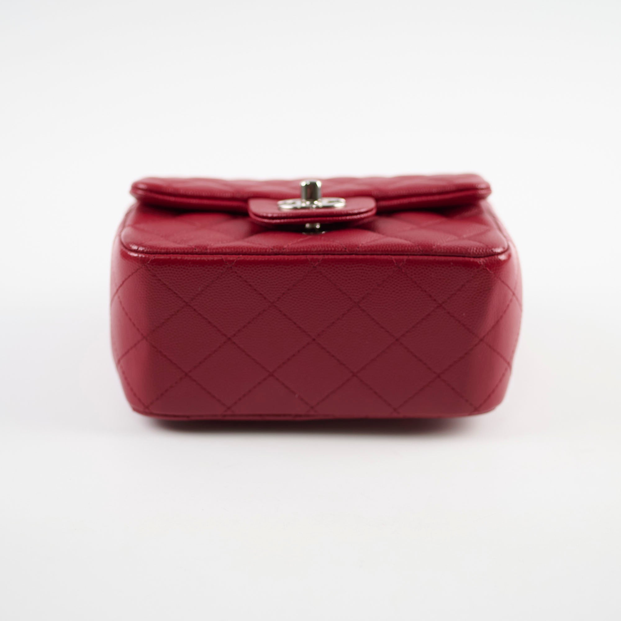 Chanel Classic Flap Square Caviar Mini Red Crossbody - Series 24